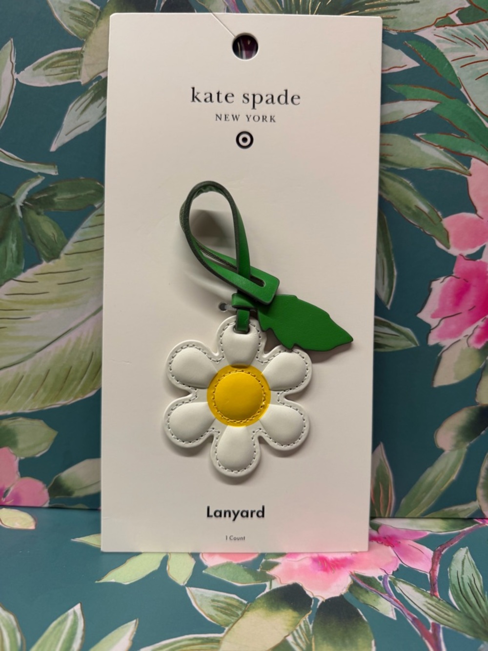 kate spade x Target daisy lanyard bag charm nWT
